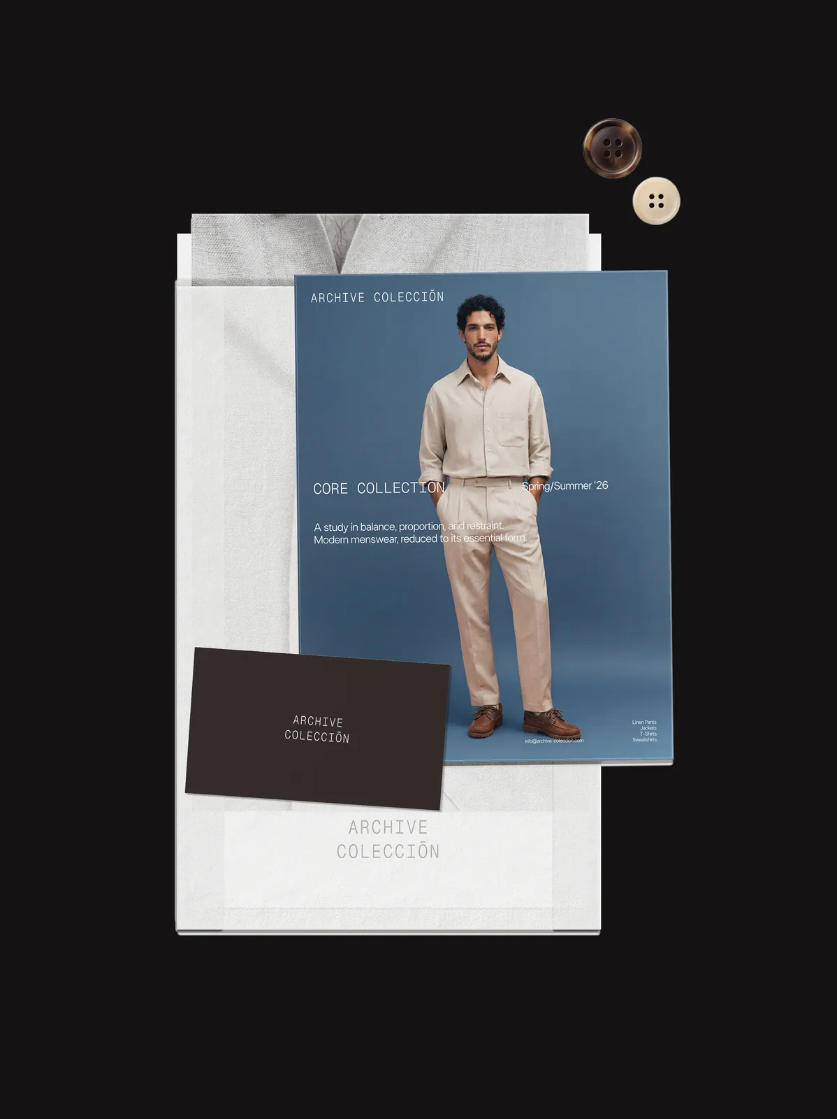 Archive Colección print and business card mockups