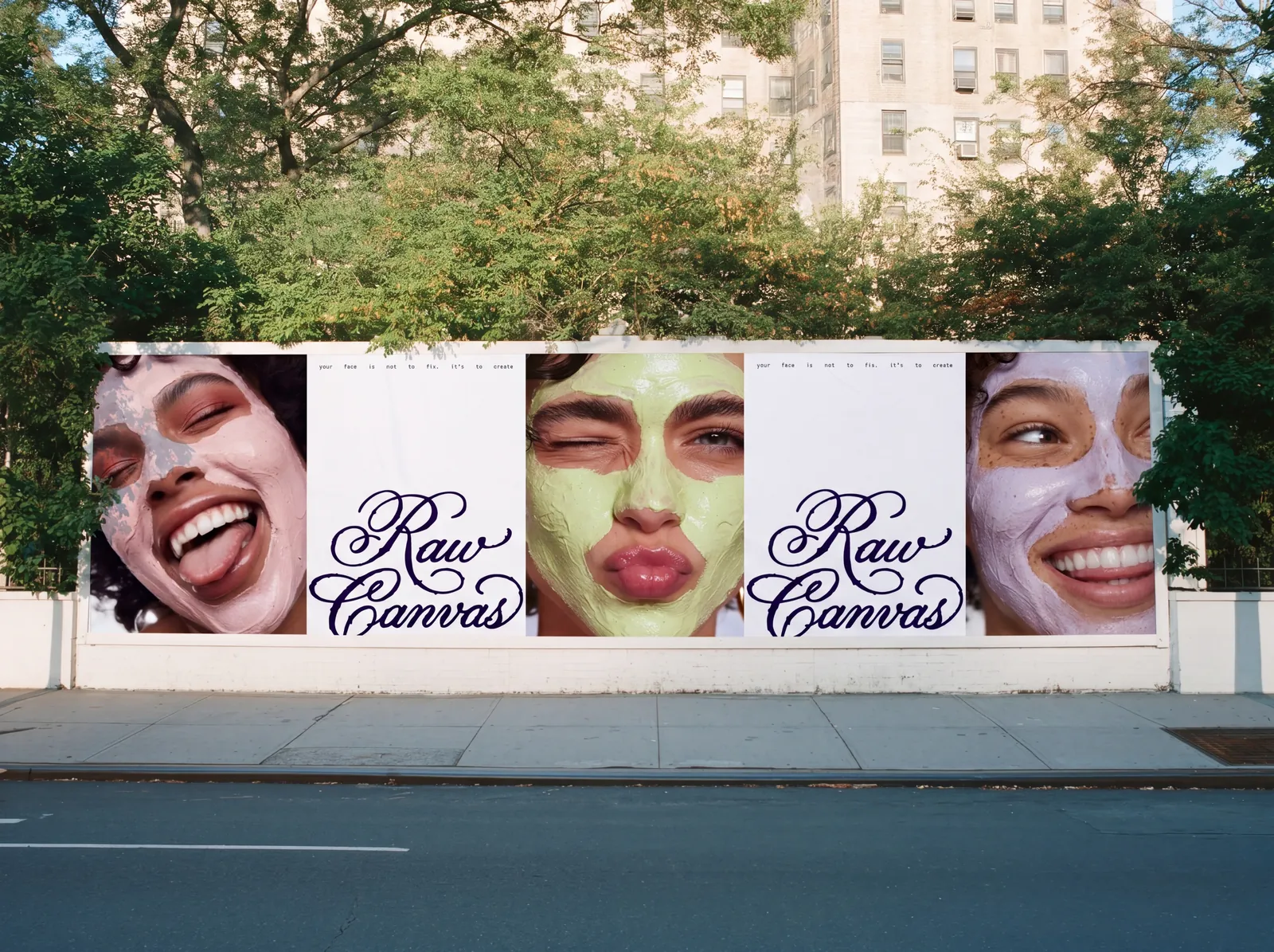 Raw Canvas billboard on a city street