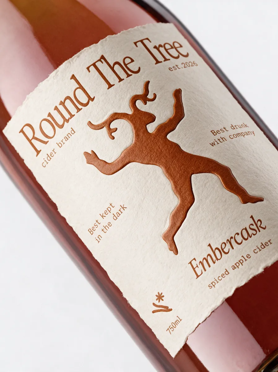 Close-up of the Embercask label